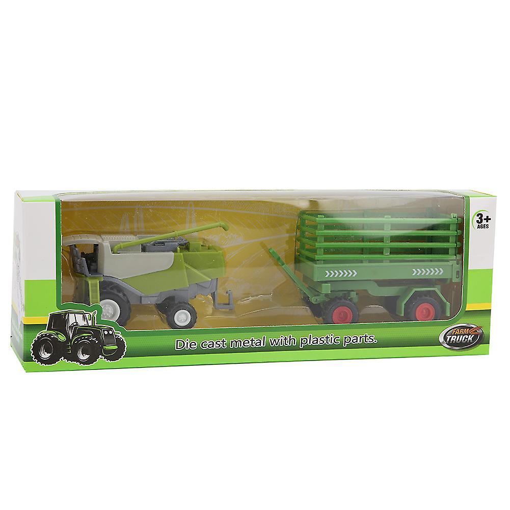 Agricultural Car Model Alloy Farmer Tractors Car Model Children Vehicle Toy 23cmfence Trailer