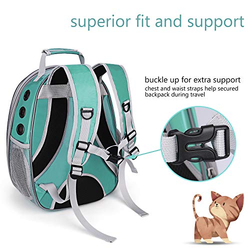 Lollimeow Pet Carrier Backpack， Waterproof Bubble Backpack Carrier， Cats and Puppies，Airline-Approved， Designed for Travel， Hiking， Walking and Outdoor Use