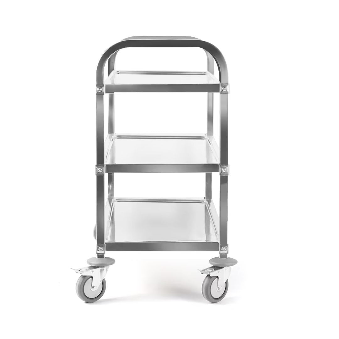 Nisorpa 3 Tier Stainless Steel Utility Rolling Cart Catering Trolley， BBQ， Summer Party， 37.4