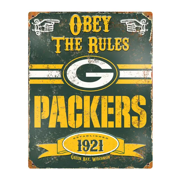 Party Animal， Inc. Green Bay Packers Embossed Metal Sign