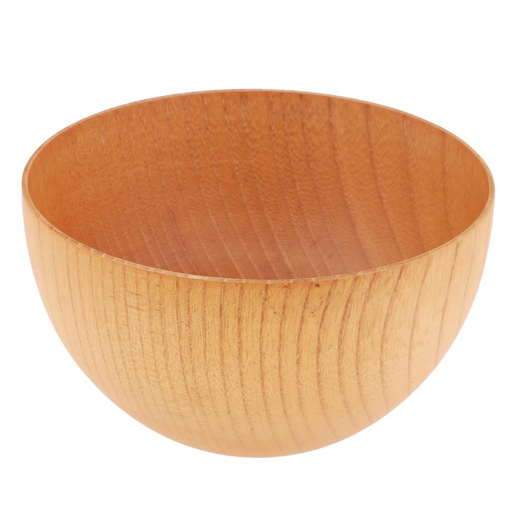 Wooden Camping Bowl，Wood Round Mixing Food Container Jar Bowl，Outdoor Dinner Lunch Cereal Bowl，Picnic BBQ Dinnerware Tableware Cutlery，Hiking Backpacking Dining Bowl