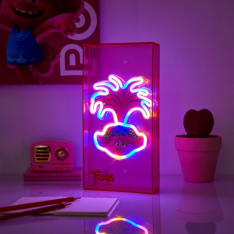 Idea Nuova DreamWorks Trolls Neon LED Lamp Table Decor