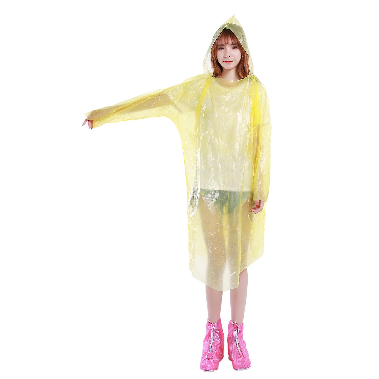 Adults Disposable Raincoat Men Women Outdoors Waterproof Transparent Lightweight Emergency Poncho
