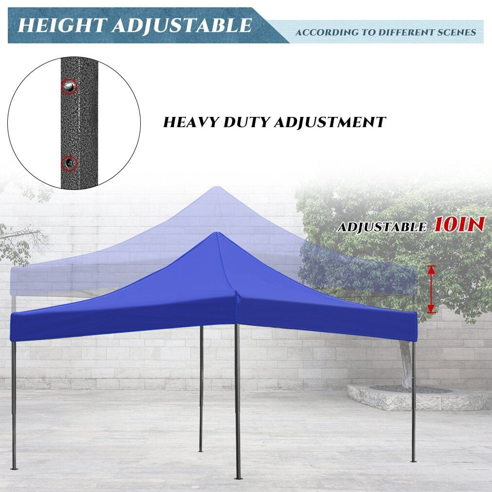 YRLLENSDAN 10x10 Pop Up Canopy Tent for Outside, Waterproof Outdoor Tent Canopy Beach Canopy Tents for Party UV Protection Straight Leg Shade Canopy, Blue
