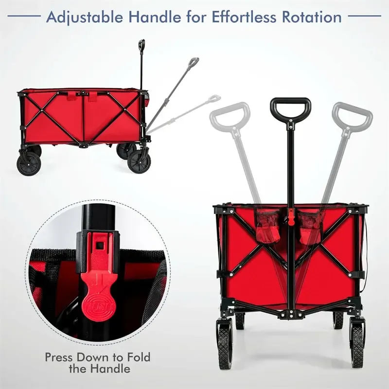 Outdoor Collapsible Utility Garden Wagon Cart Trolley Buggy