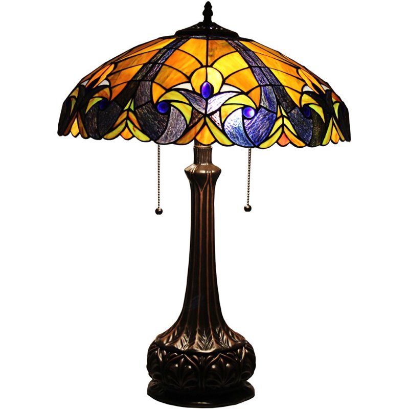 CHLOE Adalaide -Style Victorian Stained Glass Table Lamp 25" Width
