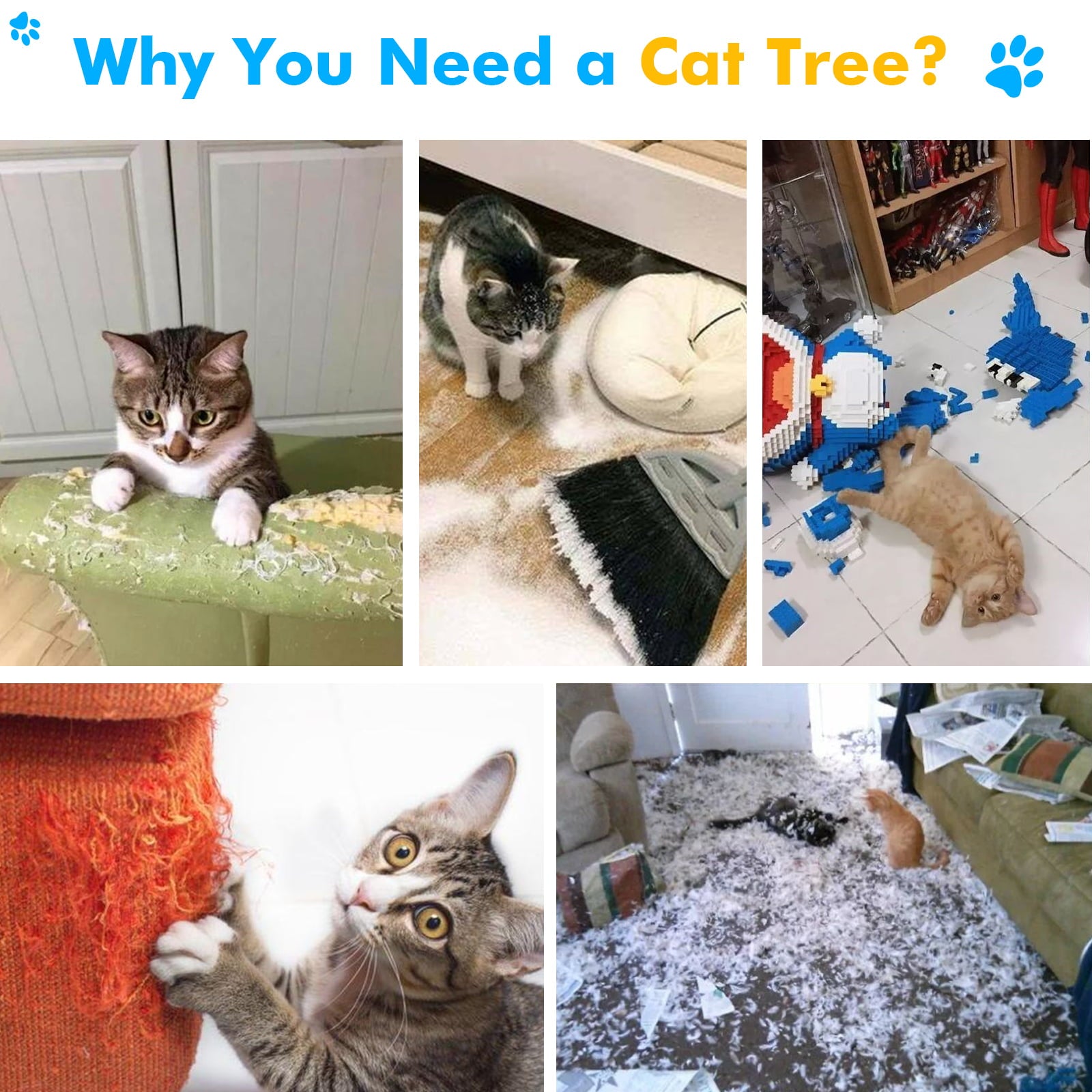 Yoleny Cat Tree for Indoor Cats， 33