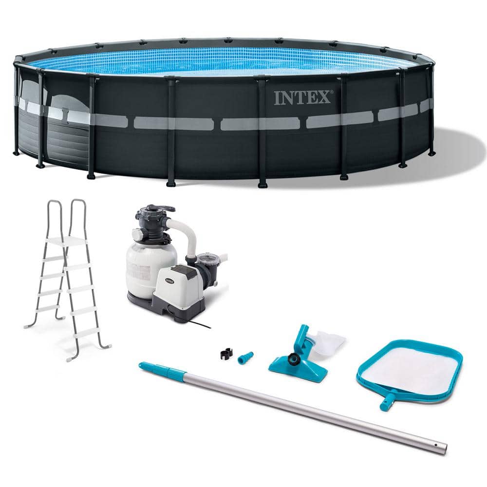 INTEX Ultra XTR 18 ft. x 18 ft. Round 52 in. Deep Above Ground Pool with Pump, Vacuum & Maintenance Kit 26329EH + 28002E