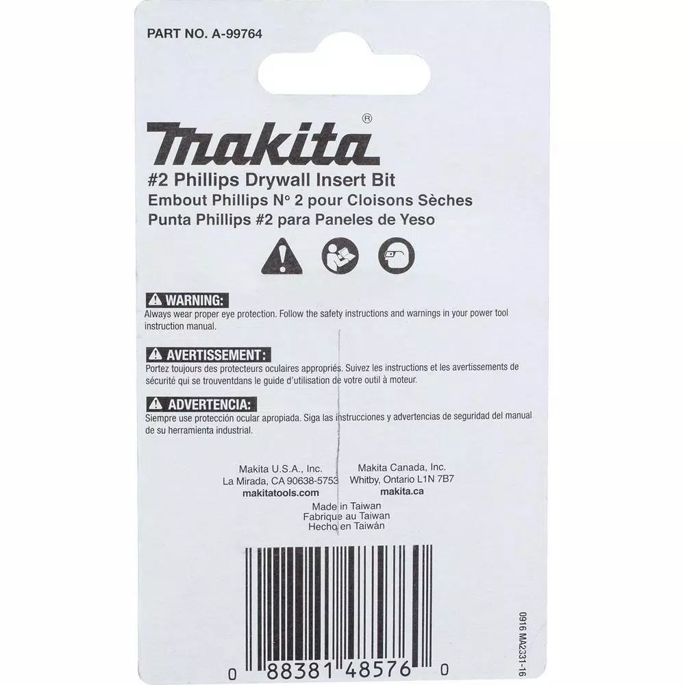 Makita ImpactX #2 Phillips Drywall 1 in. Modified S2 Steel Insert Bit (25-Pack) and#8211; XDC Depot