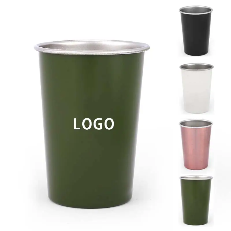 Factory outlet Stainless steel 350ml/40ml water cup High temperature resistance Customizable logo Camping coffee cups