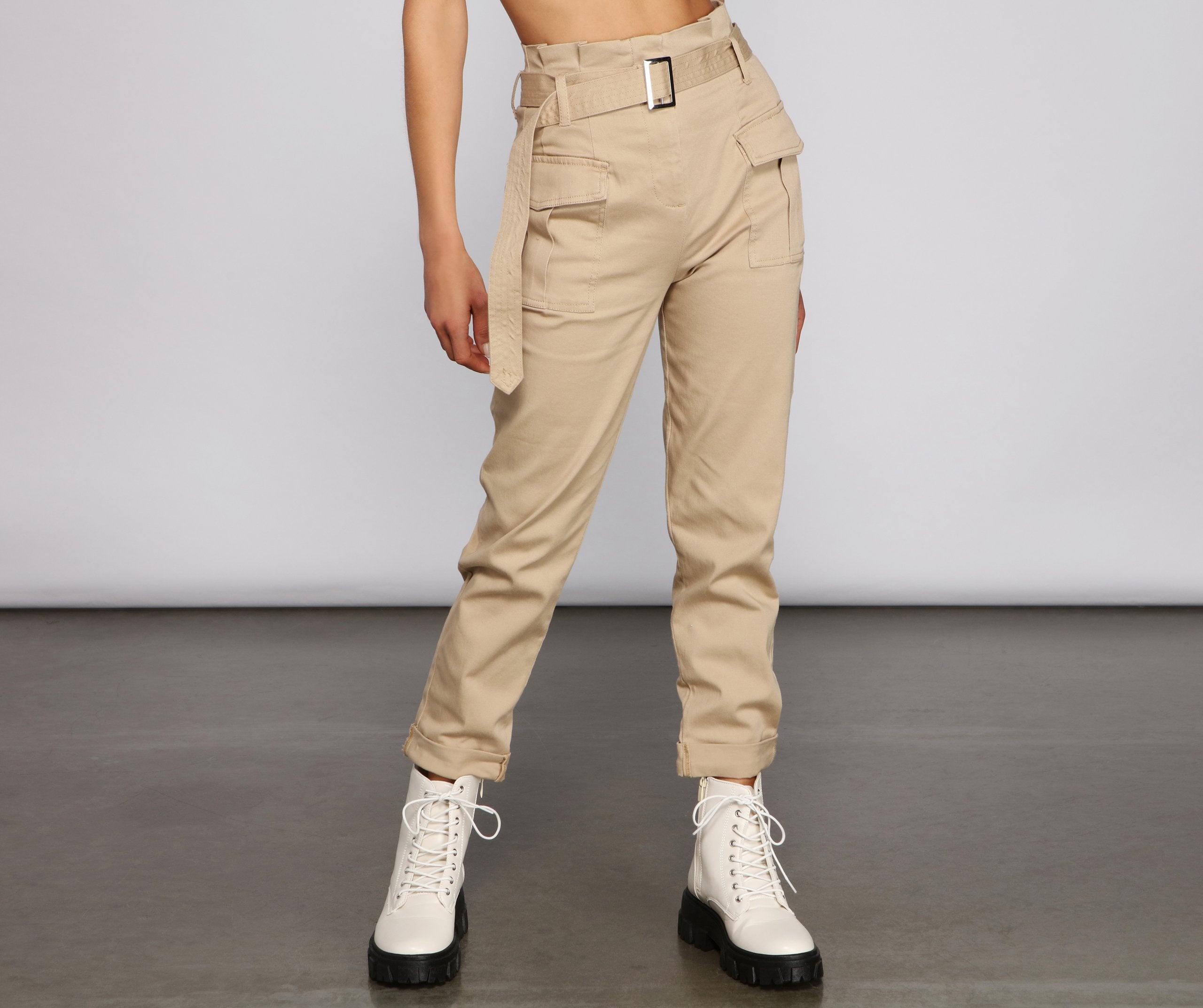 So Chic Paperbag Cargo Pants