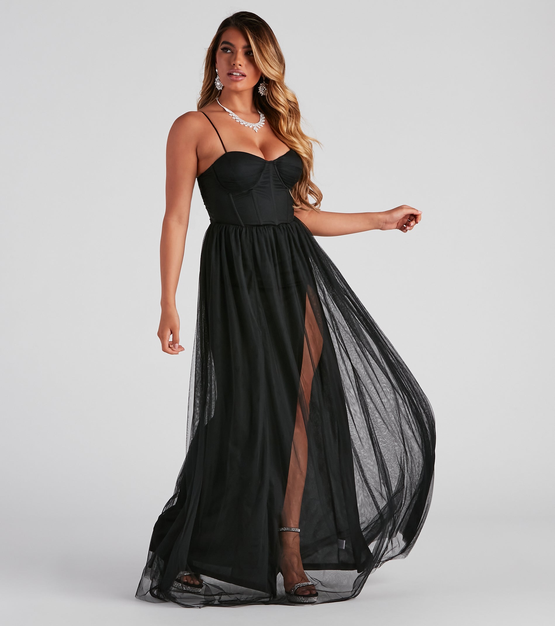 Estelle Formal High Slit A-Line Dress
