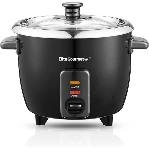 Elite Gourmet 6-cup Rice Cooker with 304 Stainless-Steel Inner Pot - - 37477974