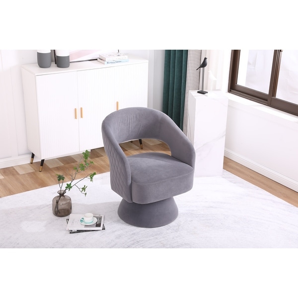 Velvet Swivel Rhombus Accent Chair Armchair， Round Barrel Chair Single Sofa Lounge Chair Barrel Chair for Living Room Bedroom