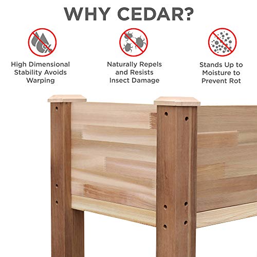 Jumbl Raised Canadian Cedar Garden Bed 34x18x30”