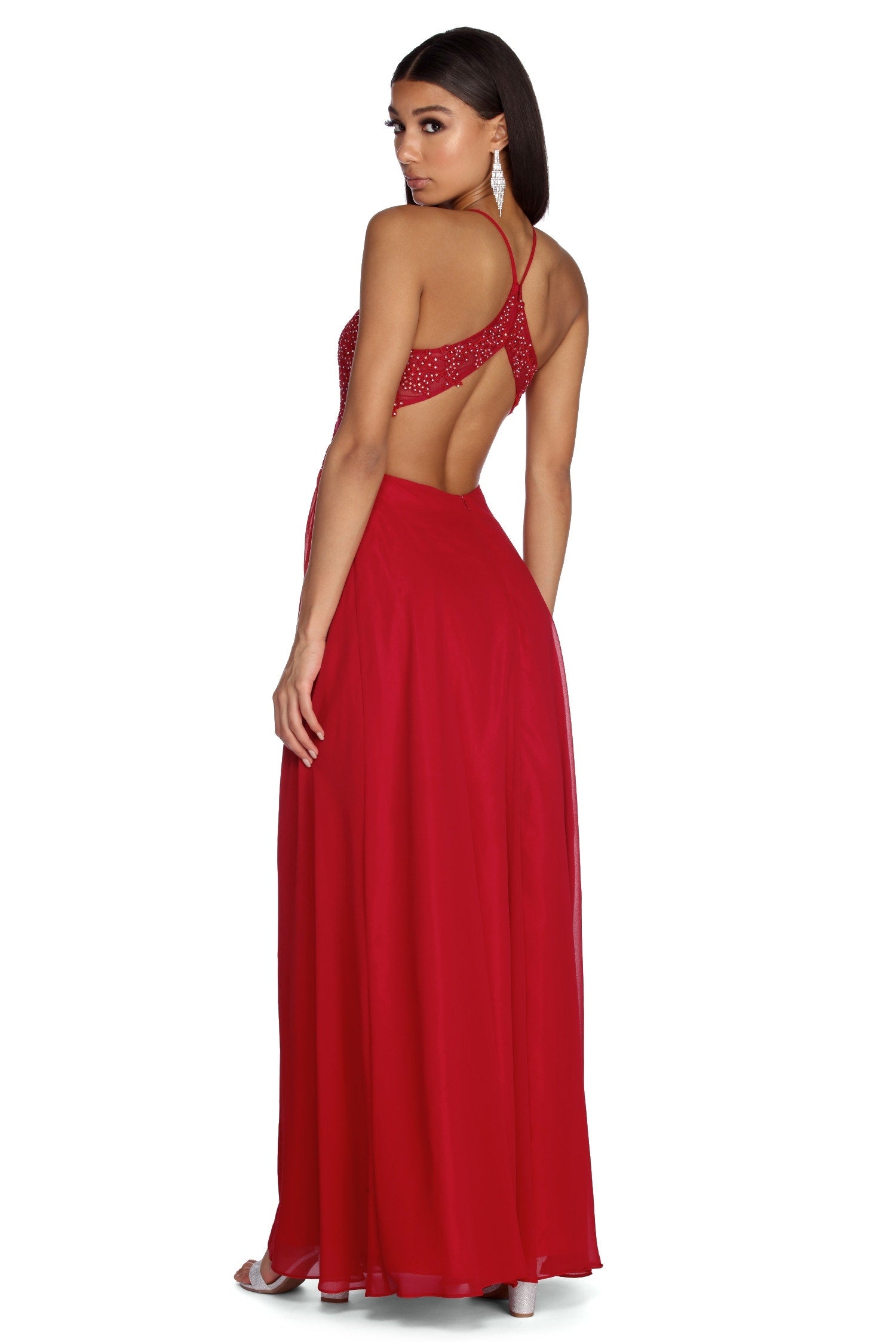 Alessandra Formal Open Back Chiffon Dress