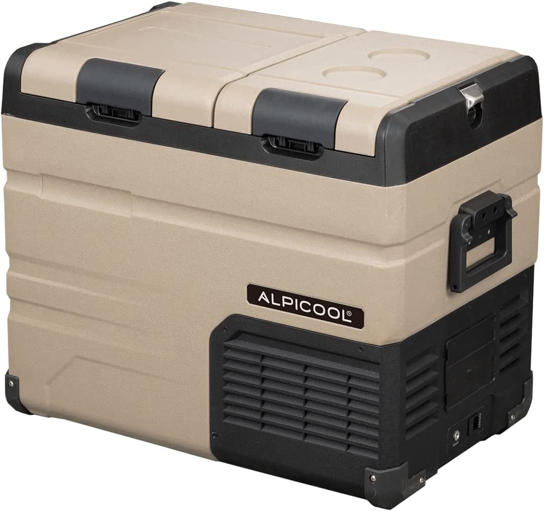 Alpicool TA45 Portable Refrigerator 48 Quart Dual Temperature Control Fridge Mini Freezer for Travel,Camping,Fishing, Outdoor -12/24V DC