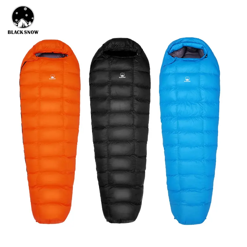 Black Snow New High Quality Goose Down Sleeping Bags Outdoor Camping Hiking Keeping Warm Adult Down Sleeping Bag