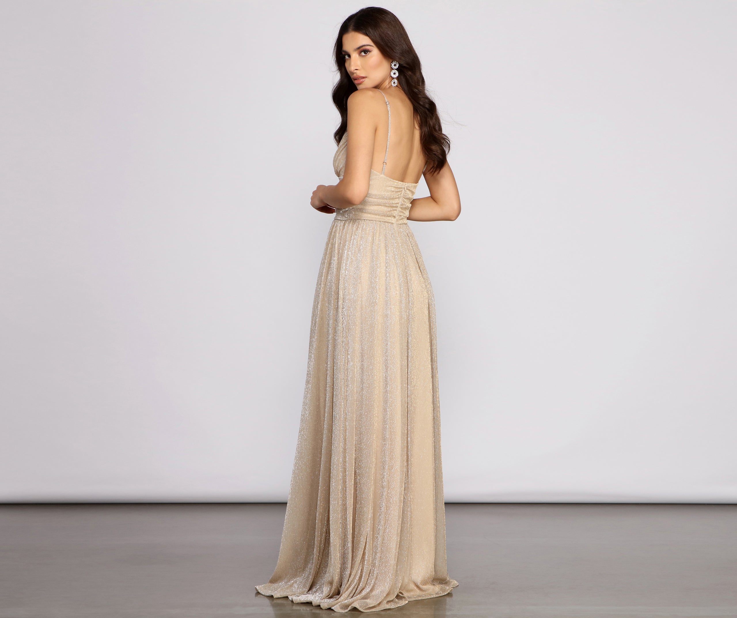 Natalie Sleeveless A-Line Mesh Formal Dress