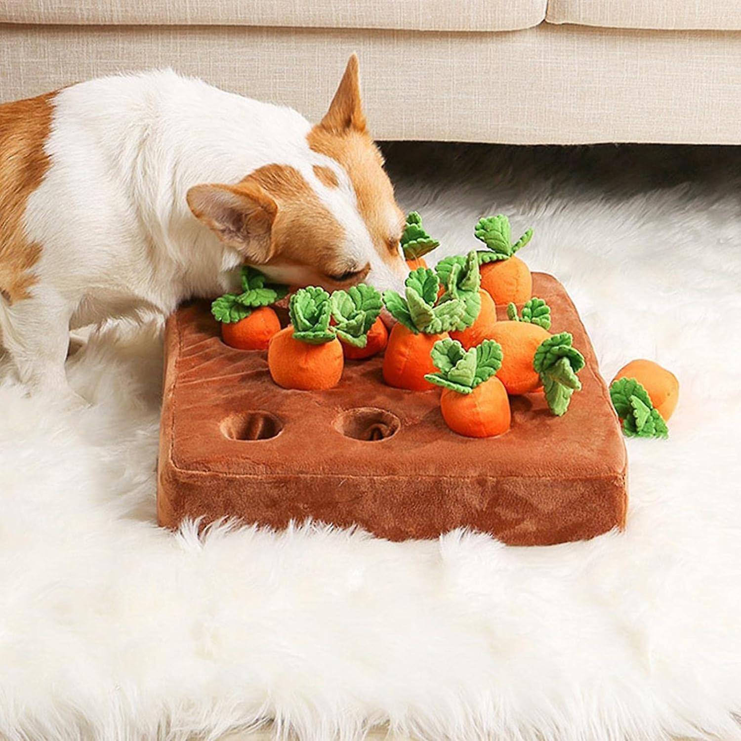 Carrot Farm Toys， 450g Soft Squeaky Carrots Dog Puzzle， Bite-resistant Seek Carrot Farm Dog， Interactive Dog Carrot Puzzle， Durable Carrot Patch Dog T
