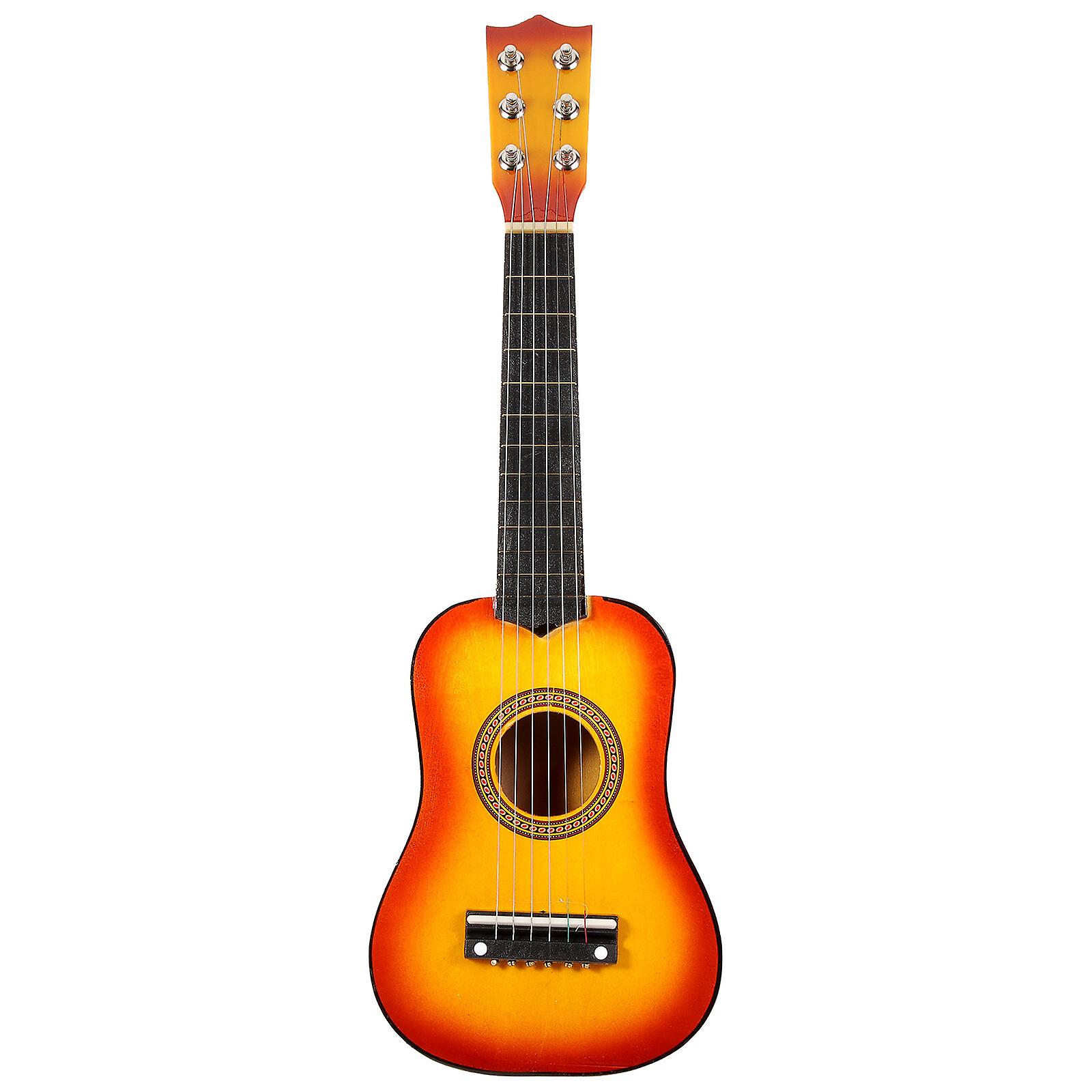 21 Inch Acoustic Guitar Small Size Portable Wooden Guitar For Children Kids (black)