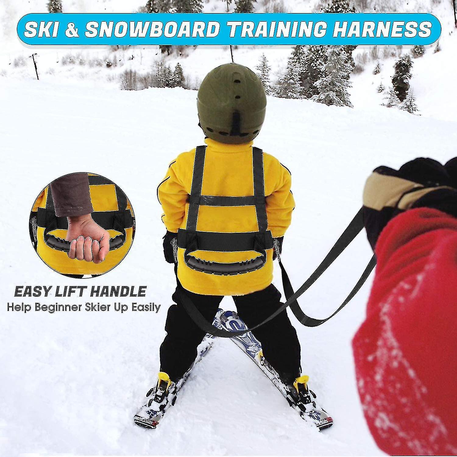 Kids Ski And Snowboard Training Harness With Removable Leash， Metal Connecting Ring and Easy Lift Hand