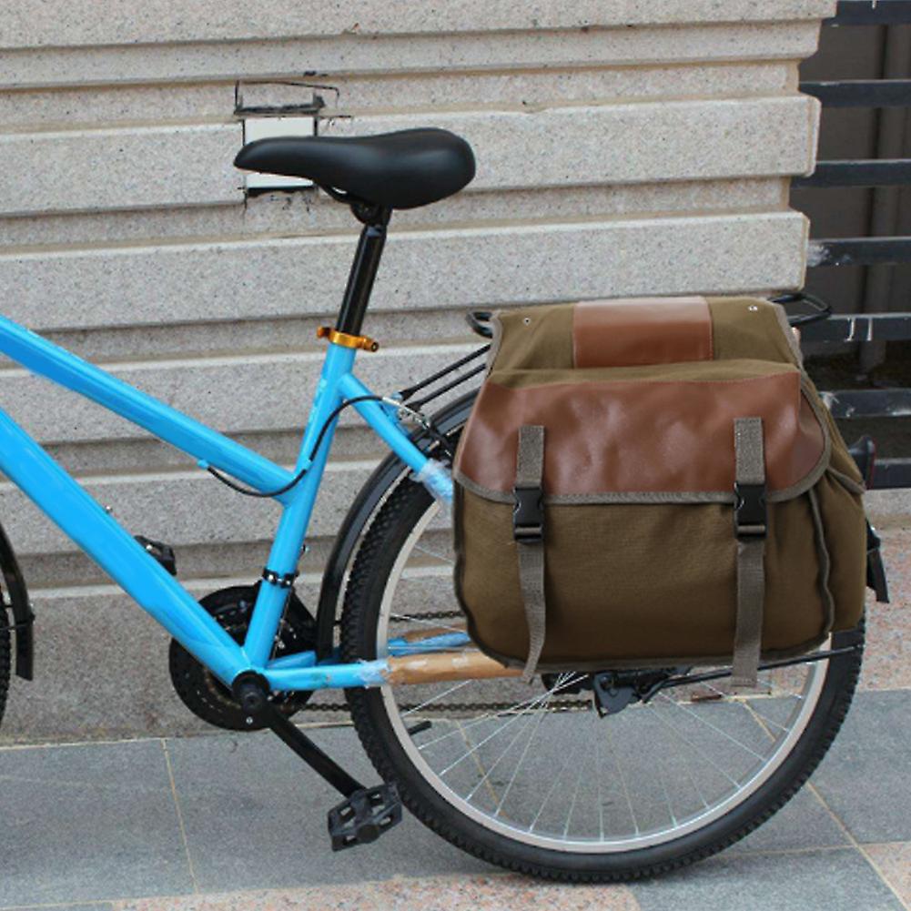 Bicycle Rear Seat Bag Pack Mountain Bike Trunk Luggage Storage Organizer Cycling Accessorykhaki Free Size