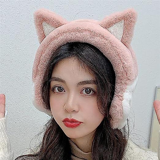 Ear Muffs For Women Winter Outdoors Furry Cute Cat Ear Warmers Teen Girls Soft Warm Faux Fur Earmuff