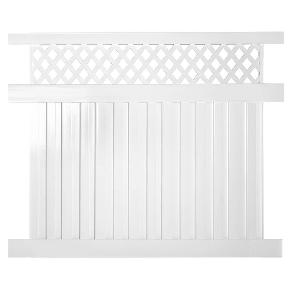 Weatherables Clearwater 6 ft. H x 8 ft. W White Vinyl Privacy Fence Panel Kit PWPR-PANELLAT-6X8