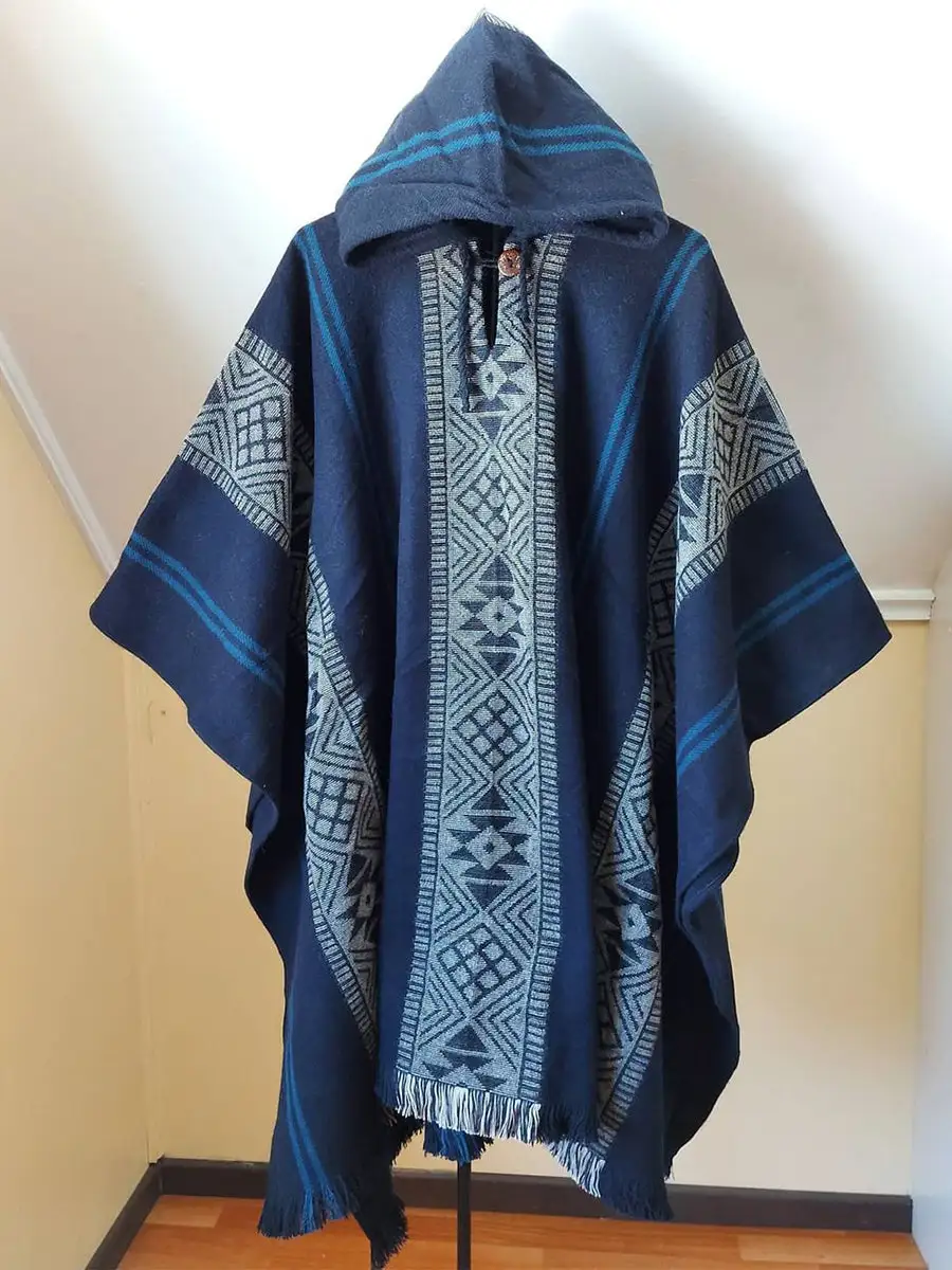 Ethnic Style Casual Striped Printed Hooded Cloak