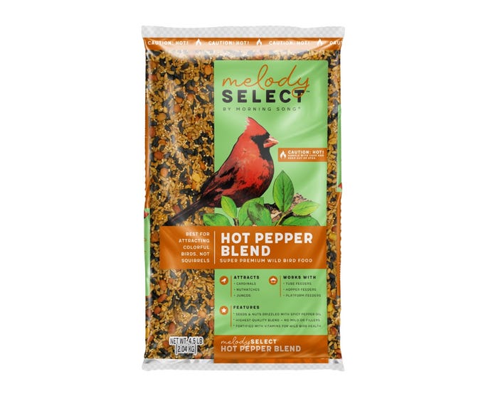 Melody Select Hot Pepper Blend Wild Bird Seed， 4.5 lb. Bag
