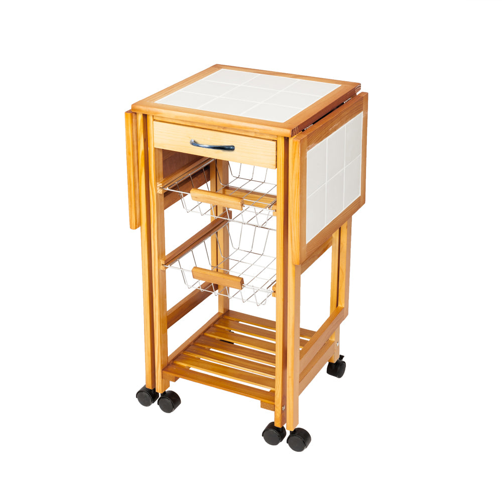 Veryke 4-Tier Kitchen Storage Cart Rack， Utility Microwave Oven Stand Storage Cart