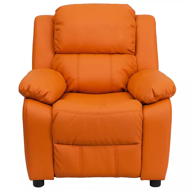 Kids Flash Furniture Deluxe Storage Arms Padded Recliner Chair