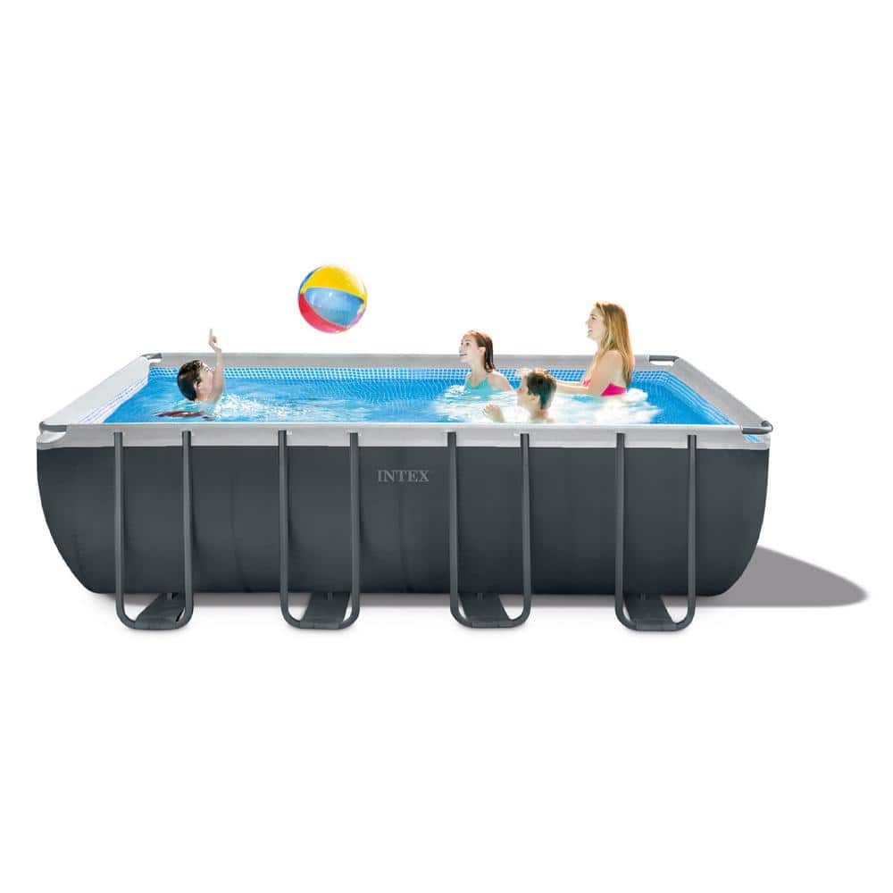 Intex Ultra 18 ft. x 9 ft. x 52 in. XTR Rectangular Frame Swimming Pool Set with Pump Filter 26355EH