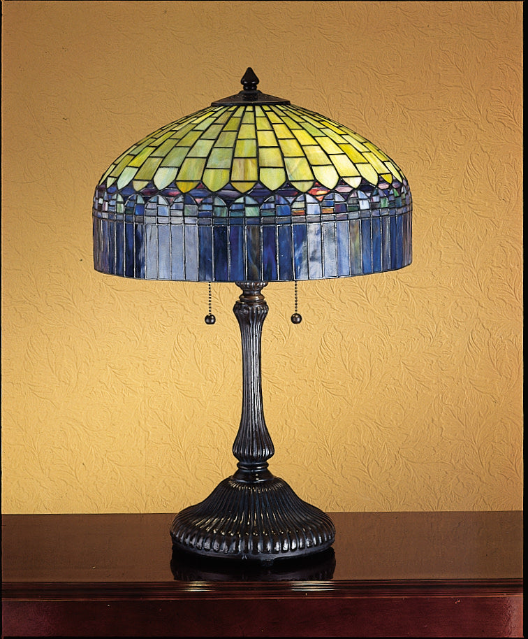 Meyda  26322 Vintage Stained Glass /  Table Lamp From The  Candice