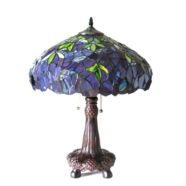  Style Floral Antique Bronze 2-light Table Lamp