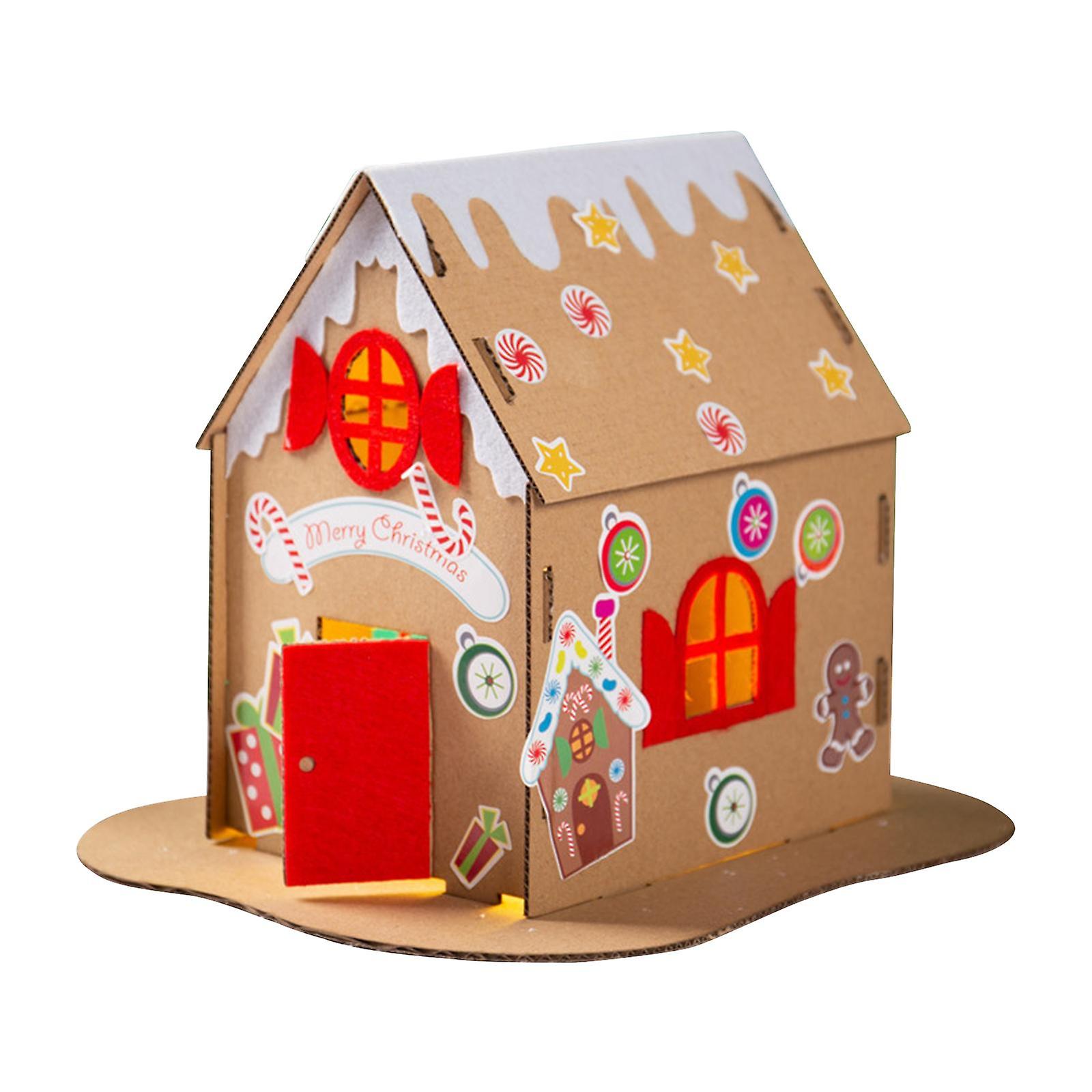 Christmas Cardboard House Kits Unassembly Cardboard House For Children Kids Style C