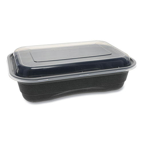 Pactiv EarthChoice Versa2Go Microwaveable Containers | 8.4 x 5.6 x 2， 36 oz， 1-Compartment， Black