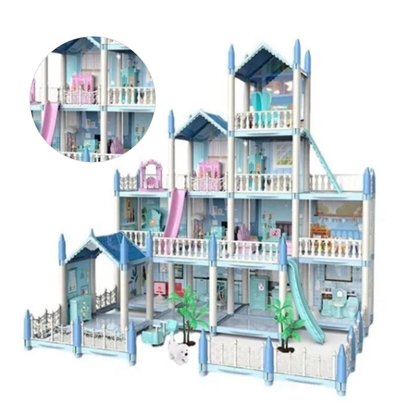 14 Rooms Doll House DIY Doll House Princess Castle Girl Toy Furniture Accessories Christmas Birthday Gift
