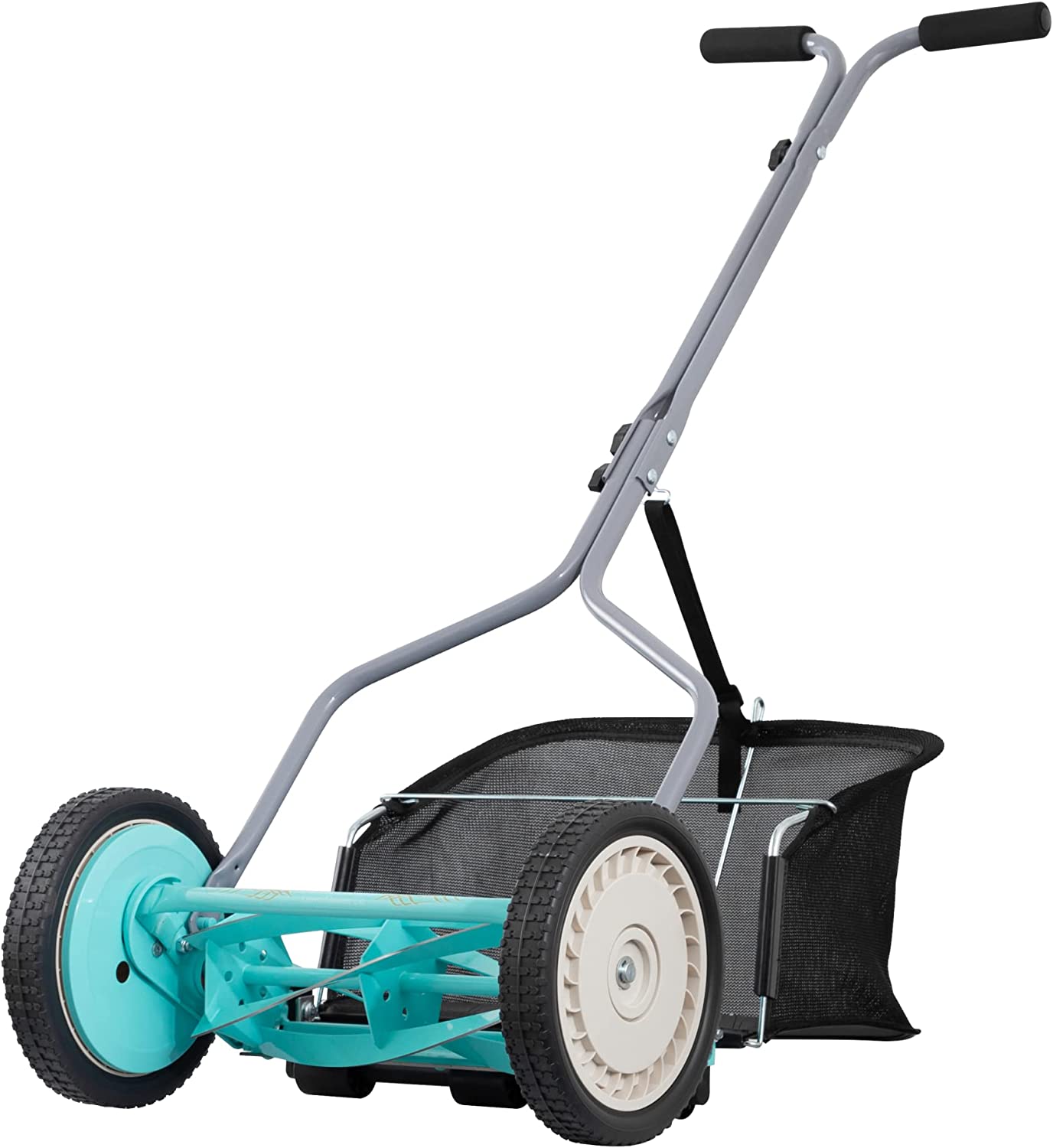 American Lawn Mower Company 1304-14GC 14-Inch 5-Blade Push Reel Lawn Mower with Grass Catcher， Mint
