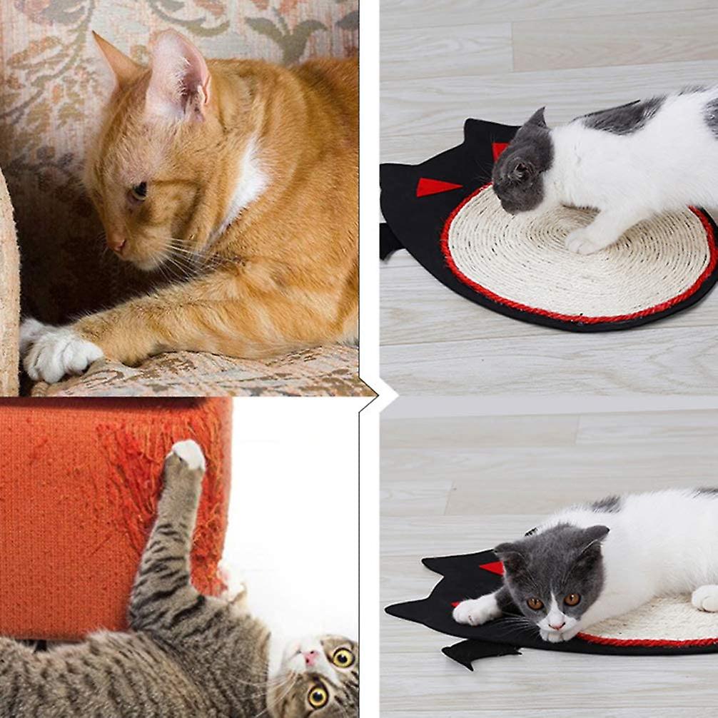 Cat Scratcher Toy， Halloween Bat Shape Mat Cat Grinding Claw Toy Durable Natural Sisal Protecting Carpet Pet Supplies For Cat Grinding Claws - -