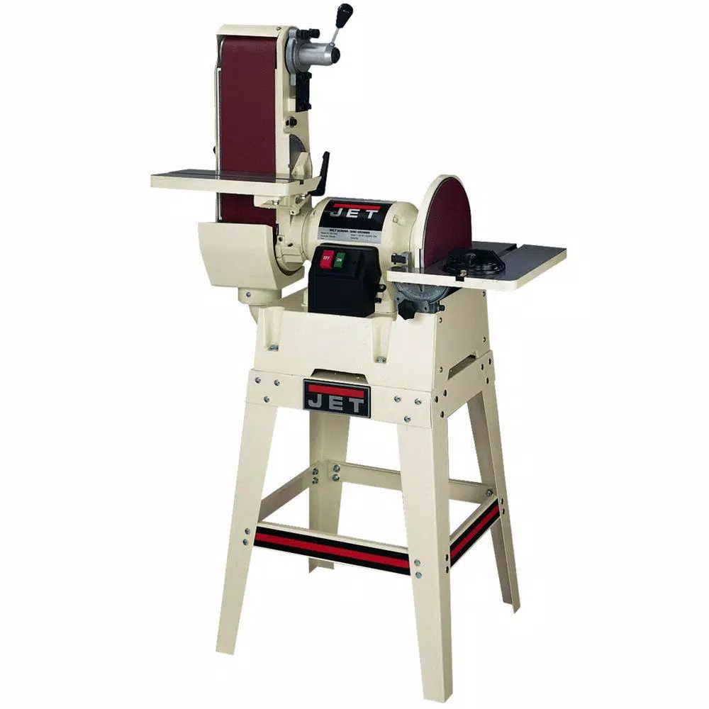 Jet 115/230-Volt JSG-6DCK 1.5 HP 6.5 in. x 48 in. Belt and 12 in. Disc Sander with Open Stand and#8211; XDC Depot