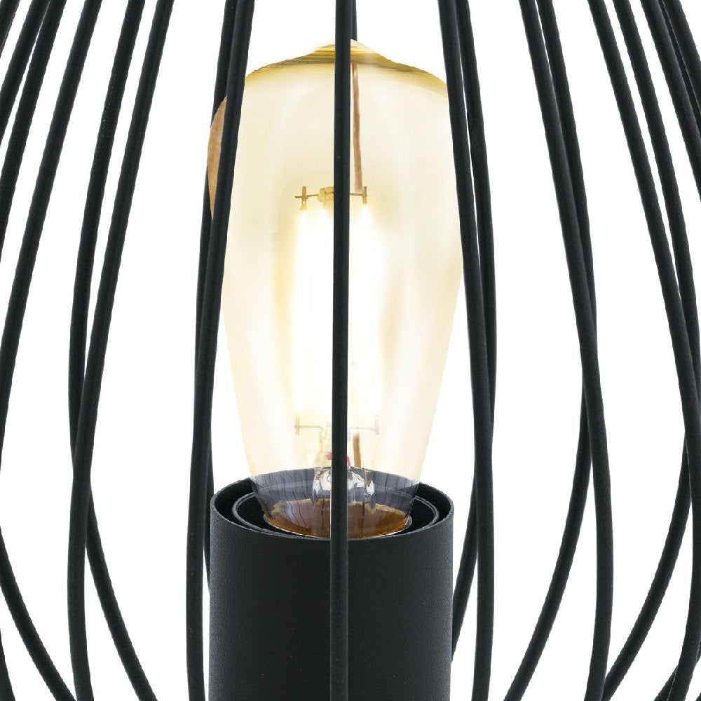 Eglo 49481 Newtown Vintage Black Wire Cage 1 Lamp Table Light
