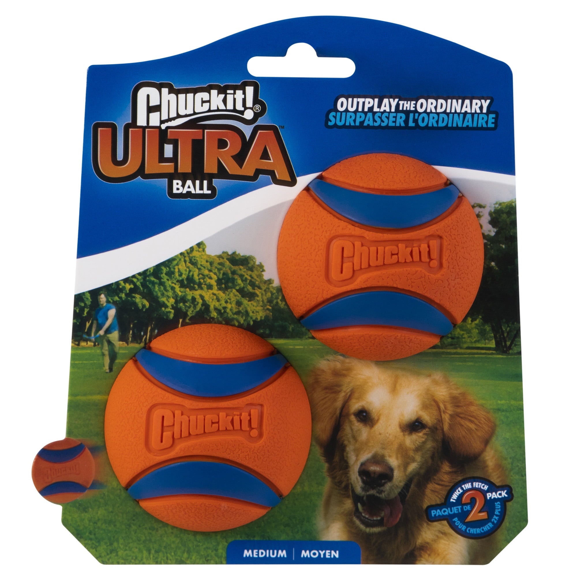 Chuckit! Ultra Ball Durable Dog Toys， Medium， 2-Pack