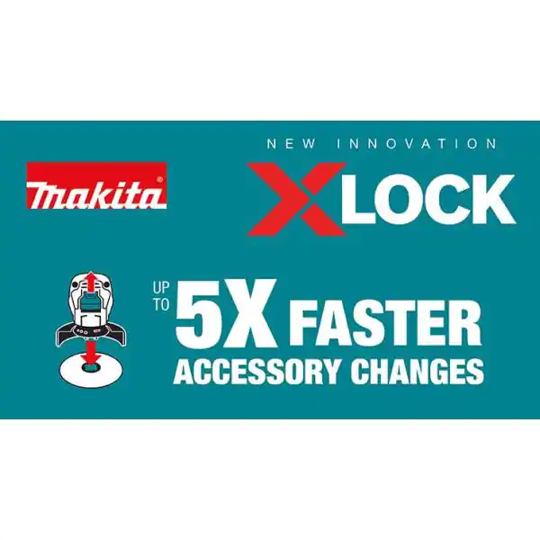 Makita XAG26Z 18V LXT Lithium-Ion Brushless Cordless 4-1/2 in./5 in. Paddle Switch X-LOCK Angle Grinder with AFT， Tool Only