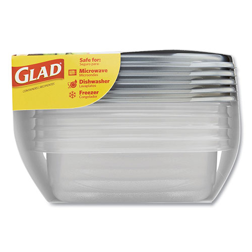 Clorox Glad Home Collection Food Storage Containers with Lids | Medium Square， 25 oz， 5