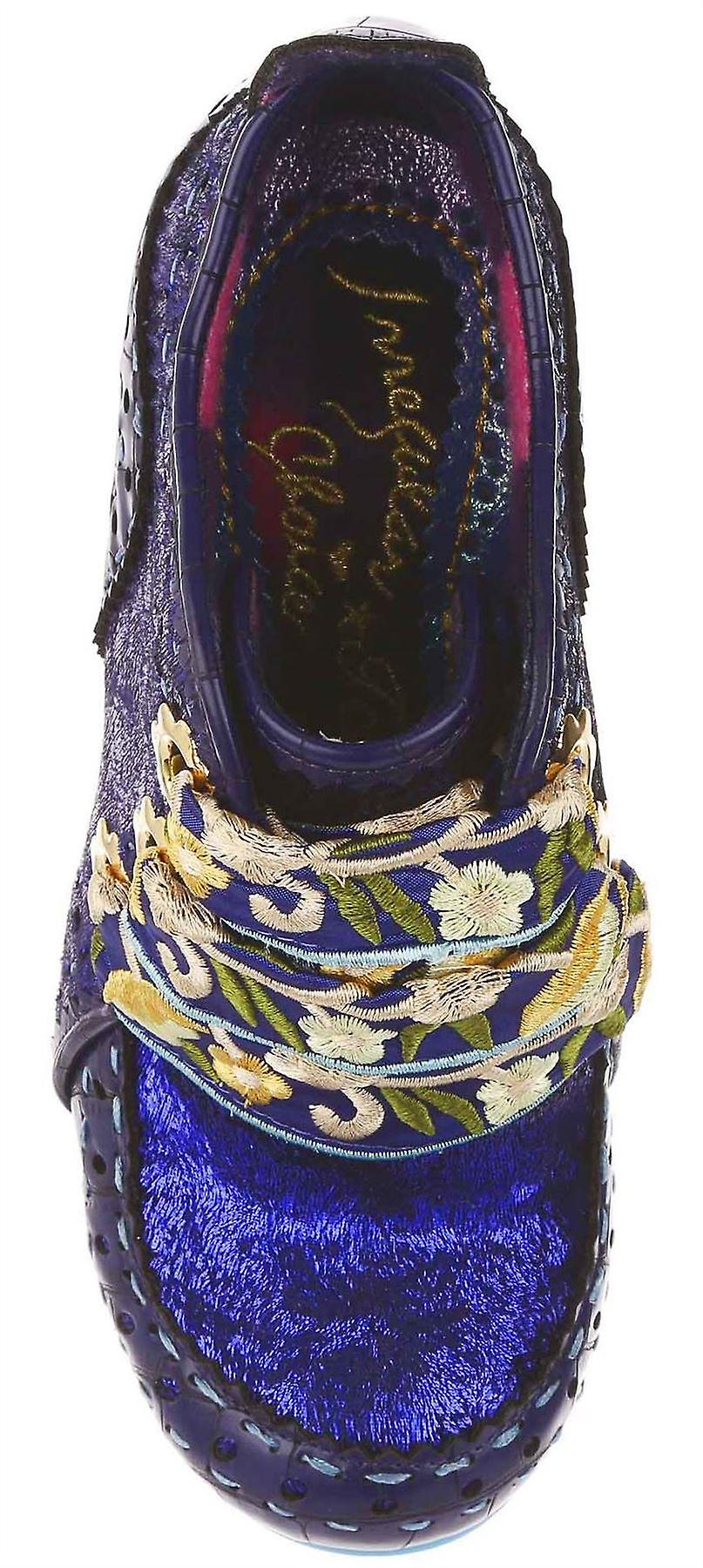 Irregular Choice Abigails Flower Party Blue Gold Womens Ankle Boots