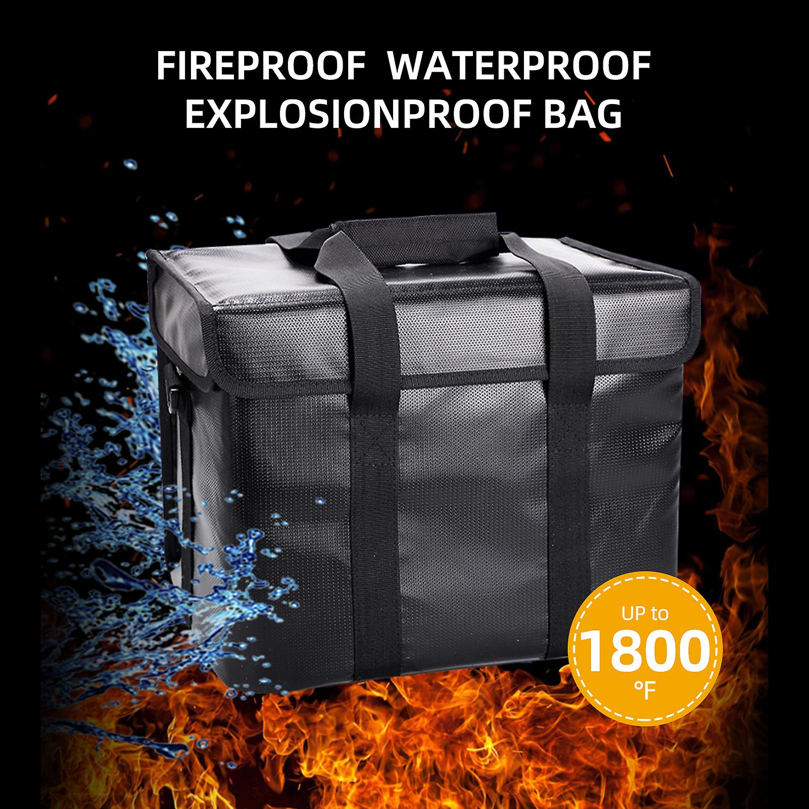 Fireproof Lipo Safe Bag Explosionproof Protective Battery Waterproof Bag With Zippers Handle Strap Portable Storage Guard Pouch For Battery Storage An