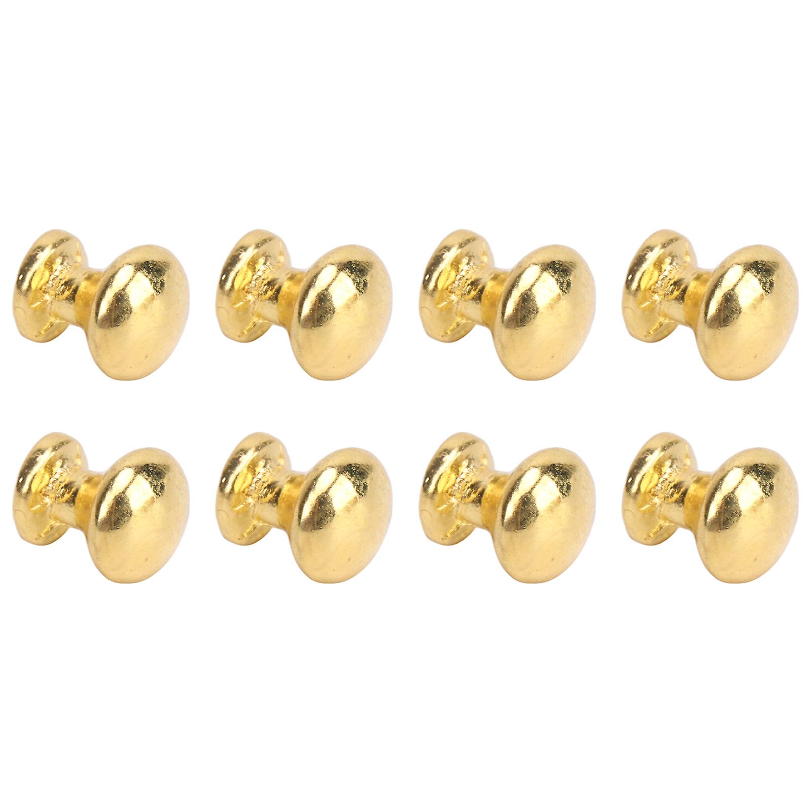 8pcs 1:12 Scale Miniature Round Head Pull Handle Metal Simple Style Dollhouse Door Handle Knobs Gold