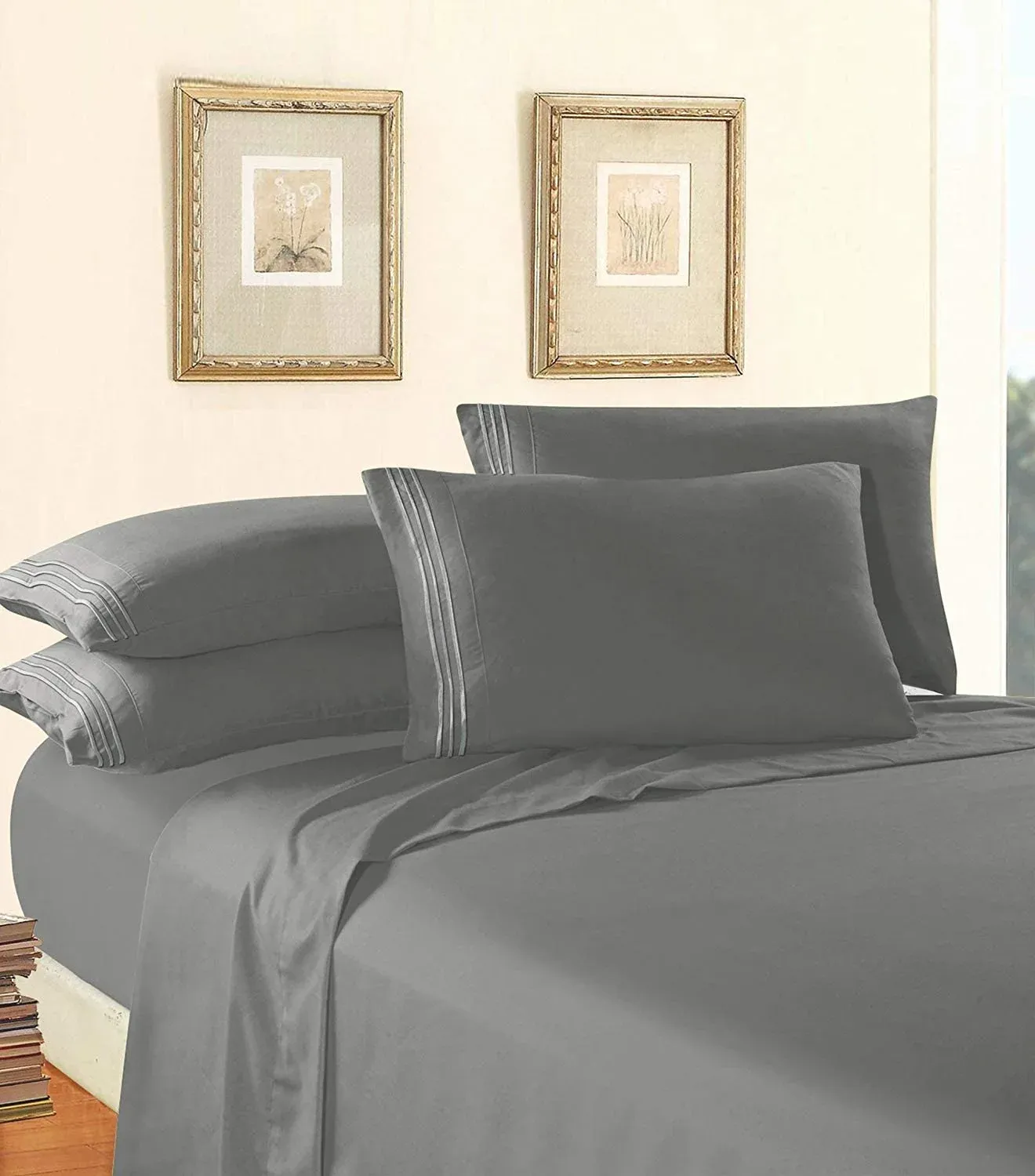 Luxury Soft 1500 Thread Count Egyptian 4 pcs Premium Quality Wrinkle Resistant Coziest Bedding Set Deep Pockets Queen